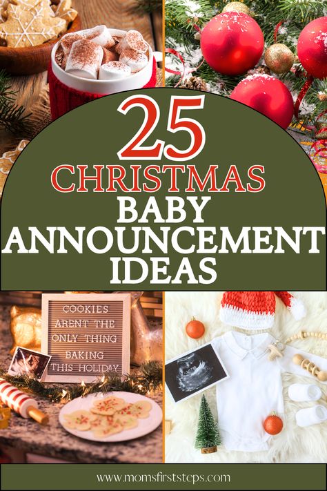 Looking for the best Christmas baby announcement ideas? Our list has 25 heartwarming and unique Christmas baby announcement ideas that will make your holiday pregnancy announcement extra special. List includes Christmas baby announcement photoshoot ideas, Christmas baby announcement gift, Christmas baby announcement to parents, baby announcement to siblings, and more to help with your winter pregnancy announcement. Wishing you and your family the absolute best pregnancy announcement! Baby Christmas Announcement To Family, Baby Announcement For Christmas, Family Pregnancy Announcement Christmas, Pregnancy Announcement Christmas Present, Pregnancy Announcement November 2024, April 2025 Baby Announcement, Baby Number 2 Announcement Christmas, Christmas Baby Announcement With Sibling, Cute Christmas Baby Announcements