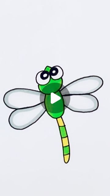 How To Draw A Dragonfly, Kids Drawing Ideas Step By Step, Easy Drawings For Kids Simple, Draw Dragonfly, Simple Drawings For Kids, Drawing Dragonfly, Steps To Draw, Bugs Drawing, Dragonfly Drawing