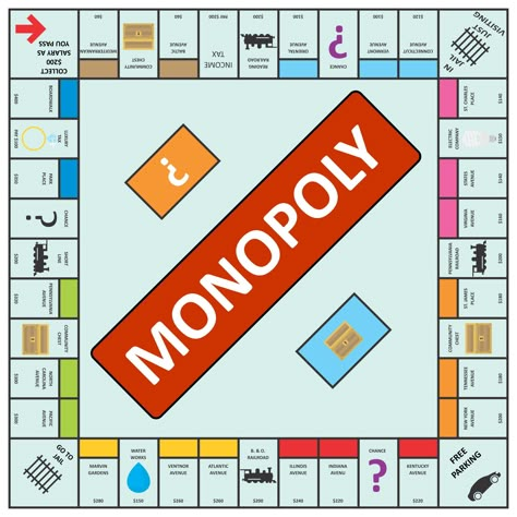 Monopoly Board Template Free Printable, Printable Monopoly Board, Monopoly Printable, Monopoly Cards Printable, Board Game Design Ideas, Diy Game Board, Make Your Own Monopoly, Game Board Template, Monopoly Game Board