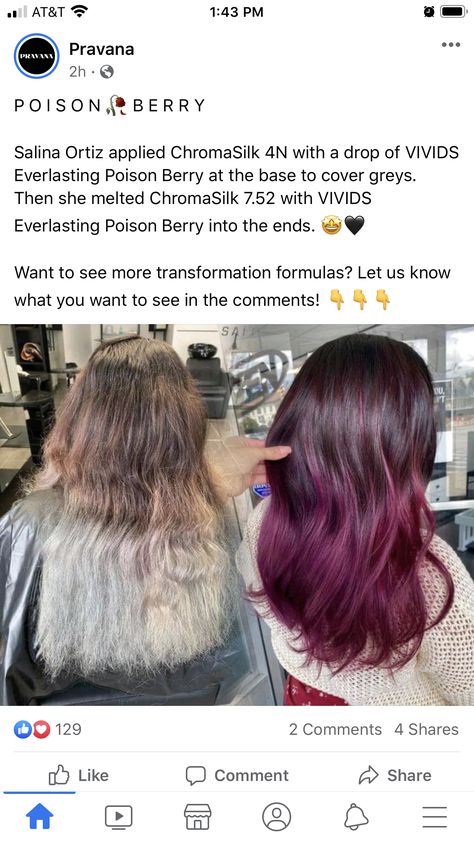 Pravana Magenta Hair, Magenta Hair, Pravana Vivids, Color Formulas, Hair Color Formulas, Cover Gray, Berry, Hair Makeup, Hair Color