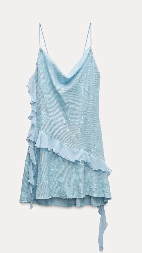 Zara Blue Dress, Sorority Formal Dress, Cute Formal Dresses, Sequin Dress Short, Trench Coat Dress, Sister Outfits, Waistcoat Dress, Sequin Mini, Sequin Mini Dress