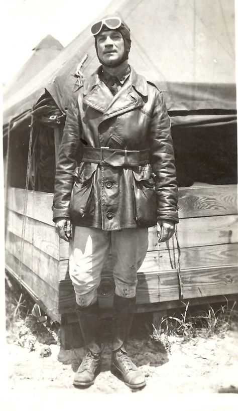 WWI fighter pilot stationed in France (aka my handsome great uncle Bob). If you repin, please delete the info in parentheses.  Great Uncle Bob is my great uncle, not anyone else's :) Old Pilot Uniform, 1920s Aviator, 1920s Pilot, Ww1 Pilot, Pilot Outfit, Pilot Costume, Vintage Pilot, Pilot Uniform, Airplane Pilot