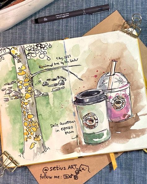 Take a look into my yellow travel and urban sketchbook! Can you guess the places? Page 17 Urban Sketchbook, My Yellow, Paint Water, Like Quotes, Watercolor Sketchbook, Yellow Paper, Urban Sketching, Watercolor Sketch, Watercolor Inspiration