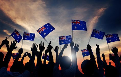 Group of People Waving Australian Flags in Back Lit. , #Ad, #Waving, #People, #Group, #Lit, #Flags #ad Pte Exam, Alison Wonderland, Australia Immigration, Happy Australia Day, Australian Flags, Triple J, Moving To Australia, Vampire Weekend, Permanent Residence