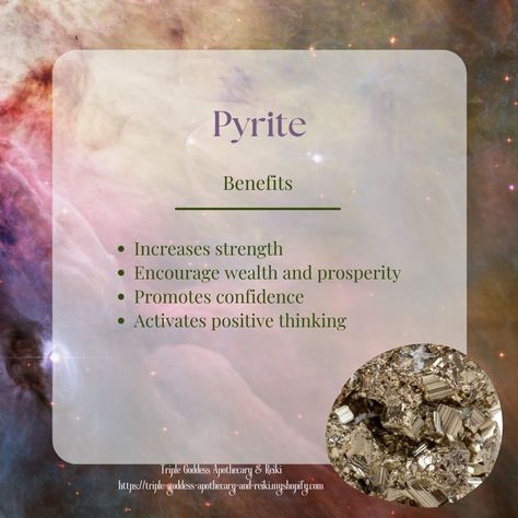 A crystal that I find near and dear to my heart! Triple Goddess Apothecary & Reiki Website: https://triple-goddess-apothecary-and-reiki.myshopify.com Etsy: https://triplegoddessreiki.etsy.com #crystals #crystalhealing #crystalfacts #triplegoddessreiki #triplegoddessapothecaryandreiki Reiki Website, Fool’s Gold, Sedimentary Rocks, Metallic Luster, Triple Goddess, Fool Gold, Mineral Collection, Rock Hounding, Crystal Grid