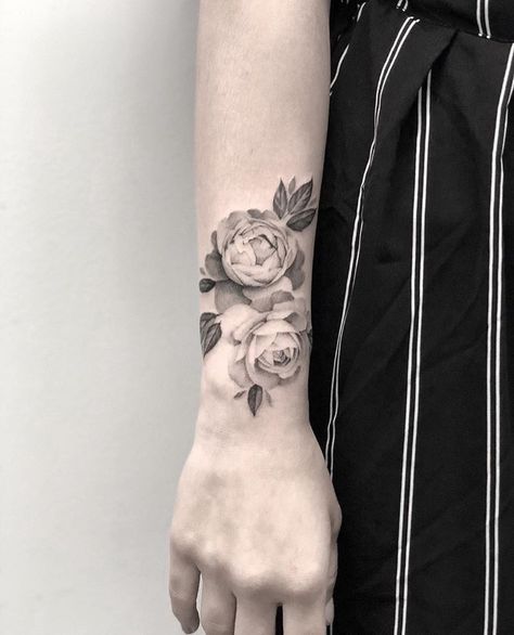 soft + feminine flower style See Tattoo, Flower Wrist Tattoos, Skeleton Hand Tattoo, Gorgeous Tattoos, Soft Rose, Popular Tattoos, Rose Tattoos, Rose Tattoo, Wrist Tattoos