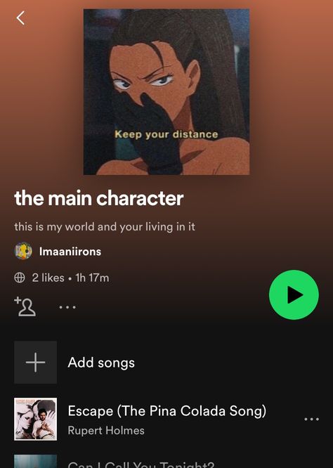 Main Character Songs, Main Character Playlist, Character Playlist, Pina Colada Song, Main Character Energy, Music Mood, Spotify Playlist, Main Character, Main Characters