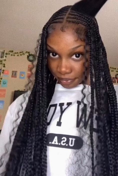 Simple Black Women Hairstyles, Hairstyles 2 Braids, Black Baby Girl Hairstyles, Braiding Hairstyles, 2 Braids, Sleek Ponytail Hairstyles, Braids Ideas, Braiding Styles, Goddess Braids Hairstyles