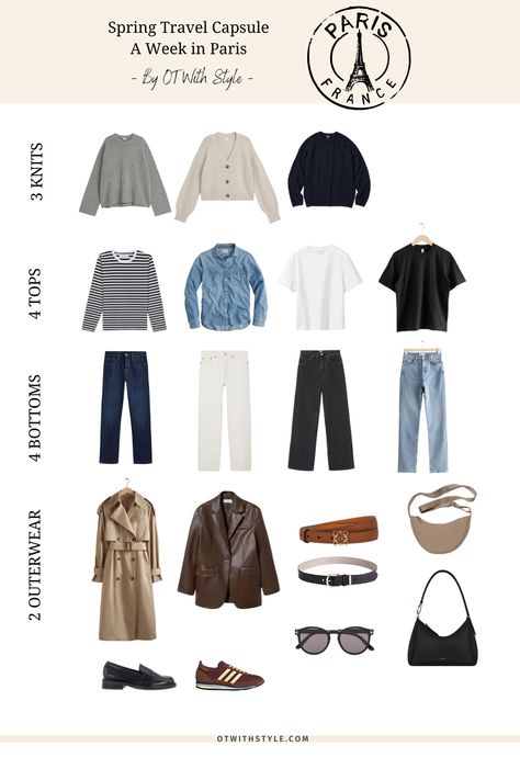 What to pack for a nine-day trip to Paris in spring? Pack a Parisian travel capsule wardrobe in a classic casual style for a spring vacation in France with me. Paris Capsule Wardrobe Spring 2023, Paris In May Packing List, Europe Travel Outfits Spring Paris Capsule Wardrobe, 333 Packing Method, Paris Fall Outfits Travel, What To Wear In Paris In June, 10 Day Travel Wardrobe Fall, Paris In September Outfits, Europe Capsule Wardrobe