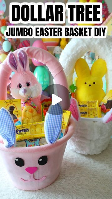 Diy Easter Baskets For Kids, Bargain Bethany, Diy Easter Basket Ideas, Dollar Tree Easter Basket, Holidays Decorations, Basket Diy, Dollar Tree Hacks, Homemade Bath, Dollar Tree Finds