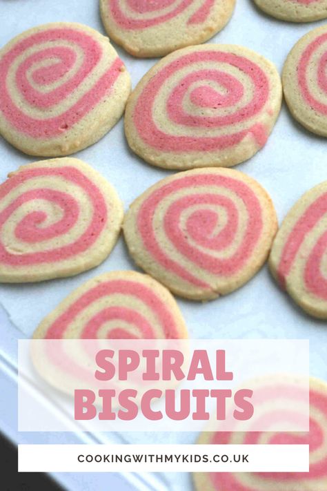 Swirl biscuits are a great, fun bake for children. This easy recipe, with step by step instructions will show you how to do it. #spiral #biscuits #easy #recipe #kids Swirl Biscuits, Easy Recipe Kids, Swirl Cookies, Fluff Desserts, Biscuits Easy, Color Swirl, Baking With Kids, Toddler Fun, Cookies Recipe