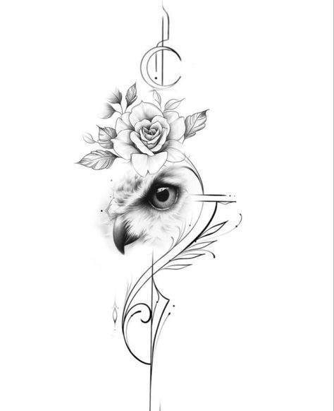 Tattoo Fogo, Tattoo Artistic, Owl With Flowers, Owl Tattoo Sleeve, Owl Tattoo Drawings, Cute Owl Tattoo, Owl Tattoo Design, Butterfly Tattoo Designs, Back Tattoo Women