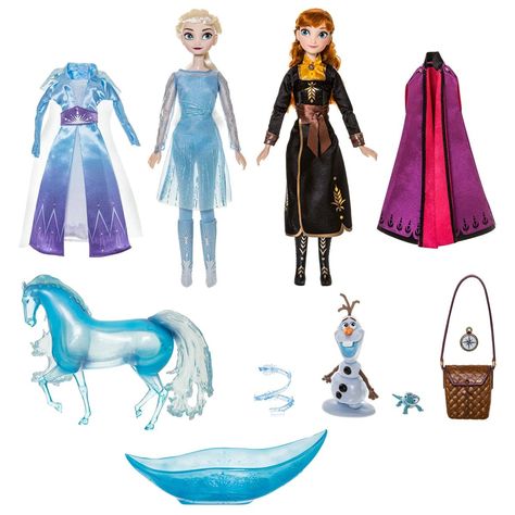 PRICES MAY VARY. Polyvinyl chloride (PVC) / acrylonitrile butadiene styrene (ABS plastic) / polypropylene (PP) / polyester / fluid Imported Genuine, Original, Authentic Disney Store 2 Disney Classic Doll set Includes Anna and Elsa Fully articulated; Authentic to film costumes Includes Olaf, Bruni, and Nokk figures| Comes in window display box with carry handle| Inspired by Disney's em>Frozen 2em> (2019)| Embark on wintry adventures with Anna and Elsa and this classic doll set including Nokk, Ola Disney Advent Calendar, Elsa Toys, Disney Princess Barbies, Frozen Gifts, Princess Barbie Dolls, Frozen Dolls, Elsa Doll, Anna And Elsa, Disney Princess Dolls