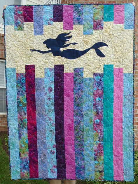 Beachy Quilts, Mystical Mermaid, Unicorn Quilt, Mermaid Quilt, Girl Quilts Patterns, Disney Quilt, Beach Quilt, Bunny Quilt, Jelly Roll Quilt Patterns