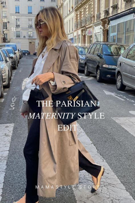 Paris Maternity Outfits, Maternity Stylish Outfits, Paris Maternity Style, Pregnant French Style, Paris Pregnant Style, Maternity Work Outfit Business Casual Summer, Sweater Maternity Outfits, Dark Academia Maternity Outfits, Work Pregnant Outfit