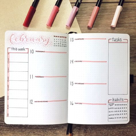 Future Log Bullet Journal, Weekly Spread Bullet Journal, Journal D'inspiration, Bullet Journal Minimalist, February Bullet Journal, Bullet Journal Page, Bullet Journal Set Up, Bullet Journal Spreads, Bullet Journal Cover Page