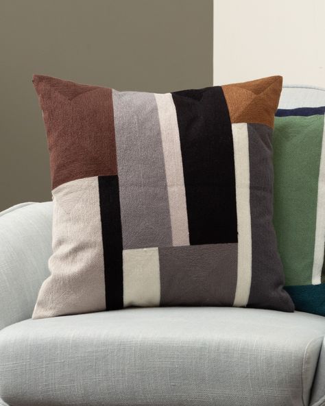 Color Block Pillow Covers, Multicolor Square Color Block Bag, Earthy Colours Cushion Combo, Modern Patchwork Cushion, Eco-friendly Multicolor Square Bag, Style Upgrade, Cushion Covers, Geometric Shapes, Color Blocking