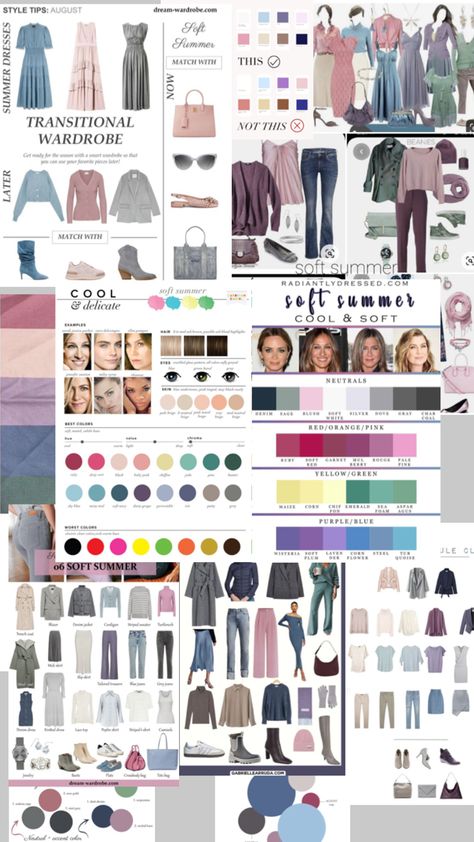 Soft summer color pallet outfits Soft Summer Wardrobe, Summer Color Pallet, Summer Pallet, Summer Color, Soft Summer, Wardrobe Ideas, Summer Wardrobe, Wardrobe, Color