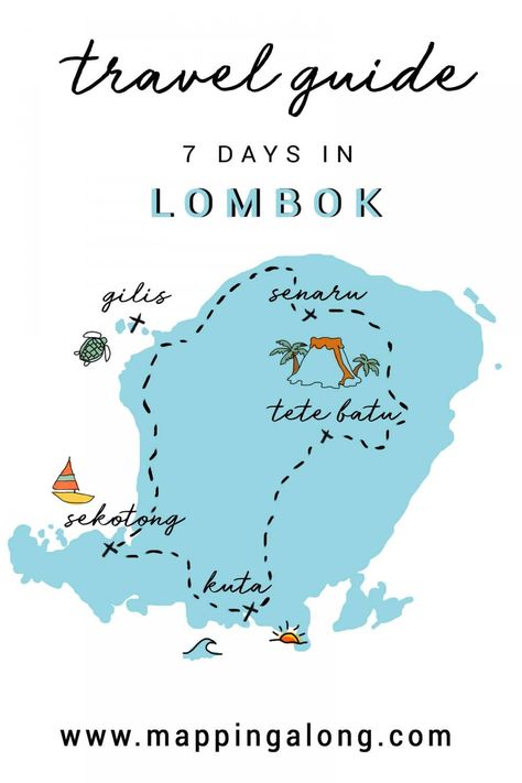 Bali And Lombok Itinerary, Lombok Itinerary, Indonesia Itinerary, Bali 2023, Mount Rinjani, Pinterest Cover, Lombok Island, Travel Island, Bali Surf