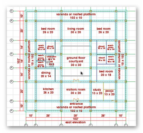 Totti Mane, Kerala Style House, Courtyard Home Plans, Courtyard Home, Interior Floor Plan, Indian House Plans, Court Yard, House Renovation Ideas, 30 Day Plank