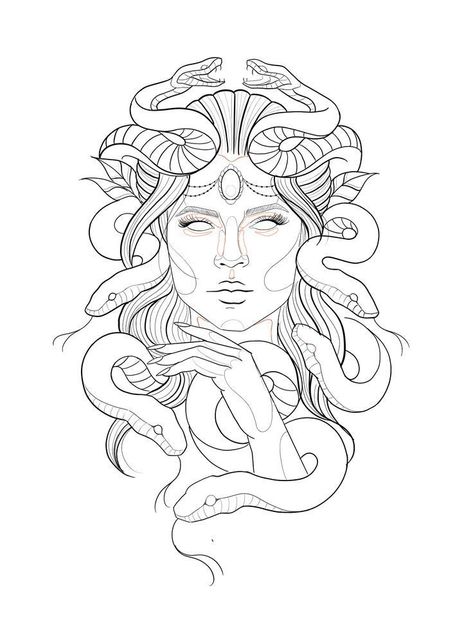 Tato Grunge, Traditional Tattoo Outline, Medusa Tattoo Design, Medusa Art, Tattoo Zeichnungen, Medusa Tattoo, Greek Tattoos, Tattoo Stencil Outline, Tattoo Feminina