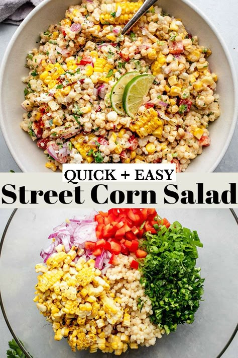 Street Corn Salad Recipe, Pearl Couscous Recipes, Mexican Street Corn Salad Recipe, Street Corn Salad, Corn Salad Recipe, Pearl Couscous, Pasta Easy, Mexican Street Corn Salad, Recipe Pasta