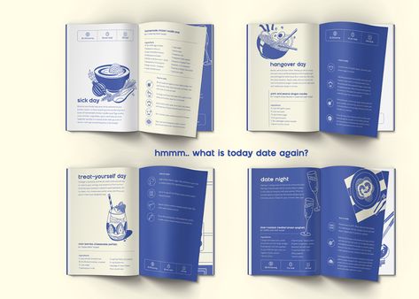 broke • recipes for college students on Behance Recipe Graphic, Recipes For College Students, Recipe Book Design, Mises En Page Design Graphique, Cookbook Design, Illustration Editorial, Graphic Design Fonts, Publication Design, Book Design Layout