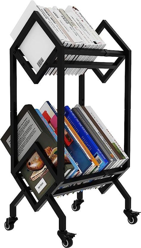 Recipe Book Storage, Rack Industrial, Magazine Organization, Creative Bookshelves, Book Cart, Tree Bookshelf, Metal Bookshelf, Magazine Files, Metal Bookcase