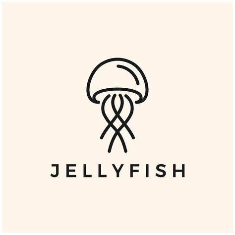 Jellyfish simple minimalist logo icon sy... | Premium Vector #Freepik #vector #jellyfish #marine-animals #animal-logo #tentacles Jellyfish Simple, Jellyfish Logo, Medusa Animal, Lamp Logo, Marines Logo, Personal Branding Logo, Brand Palette, Jellyfish Design, Jellyfish Tattoo