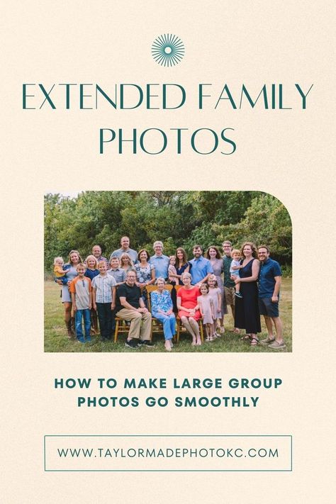 Big Family Photo Prompts, Family Photo Checklist, Family Reunion Photography Group Poses, How To Pose Large Families For Pictures, Grown Up Family Photos, Poses For Family Pictures Group Shots, Large Family Photo Prompts, 20 People Group Photo, Large Group Family Photos What To Wear