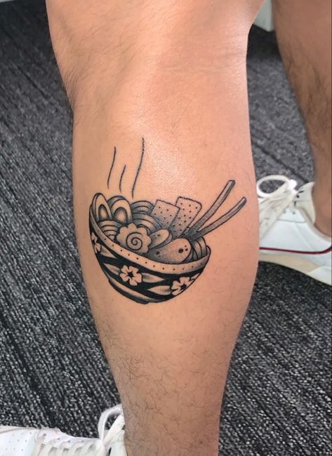 Bowl Of Noodles Tattoo, Rice Bowl Tattoo, Noodle Bowl Tattoo, Ramen Noodle Tattoo, Ramen Bowl Tattoo, Noodle Tattoo, Trad Sleeve, Ramen Tattoo, Bowl Tattoo