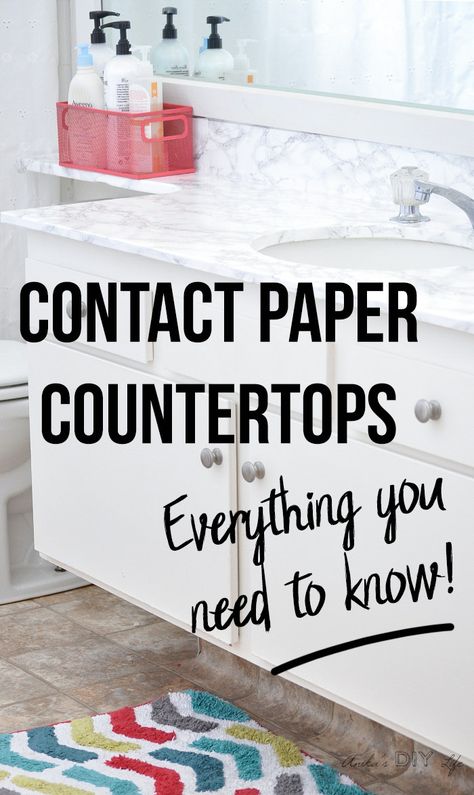 Everything you need to know about contact paper countertops. DIY marble contact paper countertops never looked so great! Check out the before and afters of bathroom, kitchen and other spaces with marble and granite contact paper! #AnikasDIYLife Contact Paper Countertops, Diy Marble Contact Paper, Paper Countertops, Contact Paper Countertop, Granite Bathroom Countertops, Diy Home Decor For Apartments, Easy Home Improvement Projects, Granite Bathroom, Diy Kitchen Countertops