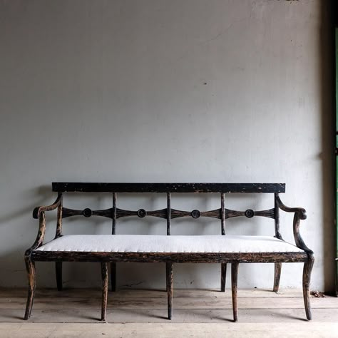 Spanish Colonial Furniture, Antique Entryway, Bench Hallway, Foyer Bench, Antique Bench, Bench With Back, Hallway Bench, Reclaimed Doors, Vintage Bench