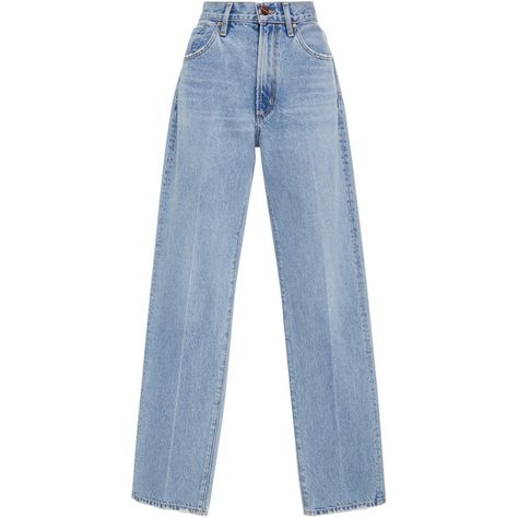 Goldsign High-Rise Classic Straight-Leg Jeans (1.115 RON) ❤ liked on Polyvore featuring jeans, bottoms, pants, blue, clothing - trousers, light wash, loose fit jeans, high waisted jeans, high rise straight leg jeans and loose fitting jeans Highwaist Jean Outfits, Loose Fitting Jeans, Hogwarts Outfits, Blue High Waisted Jeans, Fitting Jeans, High Rise Bootcut Jeans, Jeans High Waisted, Jeans Light Wash, Loose Fit Jeans