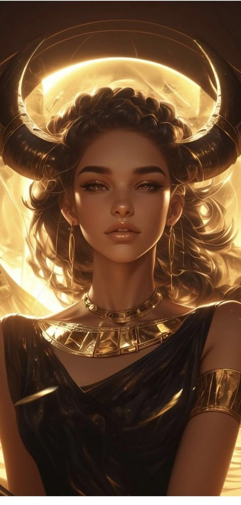 Hathor Goddess Art, Asherah Goddesses, Goddess Taurus, Necromancer Book, Egyptian Goddess Hathor, Hathor Goddess, Egypt Goddess, Taurus Art, Female Faces