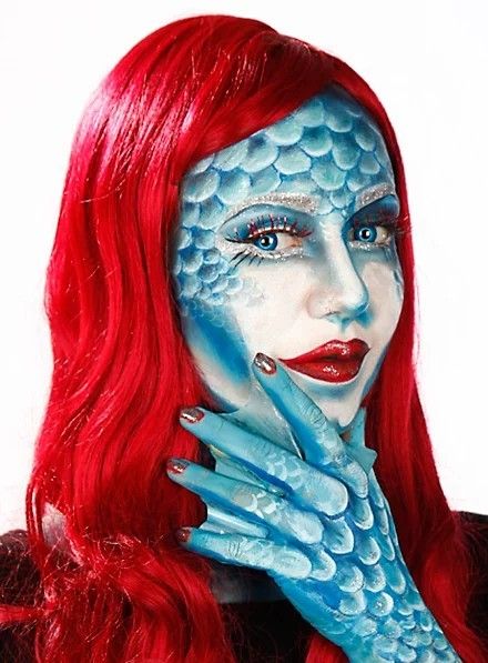 Make Up Rot, Fantasy Make-up, Mermaid Makeup, Make Up Inspo, Facepaint, Body Painting, Face Painting, Halloween Face, Face Makeup