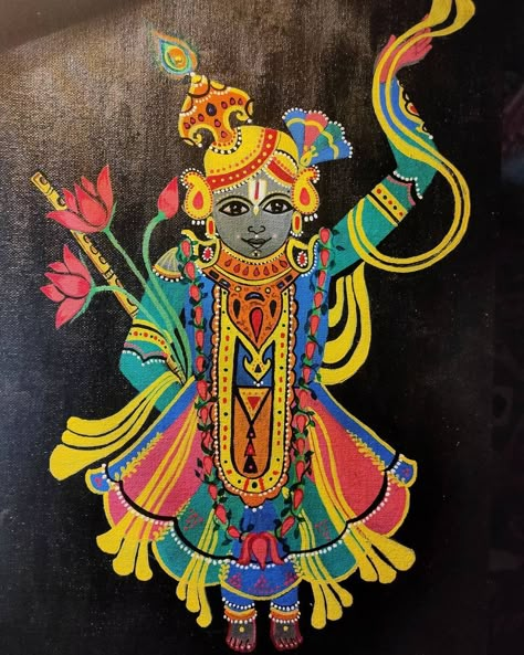 Shrinathji Rangoli Designs, Shreenathji Rangoli Design, Canvas Art Painting Abstract, Canvas Art Painting Acrylic, Boho Art Drawings, Diy Abstract Canvas Art, Pichwai Paintings, Ganesh Art, Beautiful Art Paintings