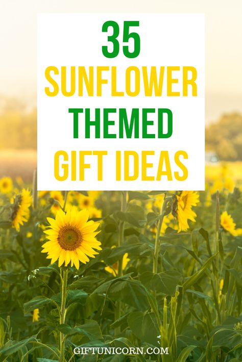 If you have a friend or family member that is obsessed with all things sunflower, this is the perfect list for you! From home decor to fashion, you’re sure to find the perfect present for that plant lover in your life! If your friend or loved one enjoys sunflower decor or sunflower jewelry, this list has you covered. #sunflowers #flowergifts #giftsforplantlovers #plantgifts #naturegifts #giftsforher Sunflower Gift Box Ideas, Sunflower Themed Gift Basket, Sunflower Present, Sunflower Teacher Gift, Sunflower Gifts Ideas, Sunflower Gift Basket, Sunflower Gift Ideas, Gift Ideas Valentines Day, Themed Gift Ideas