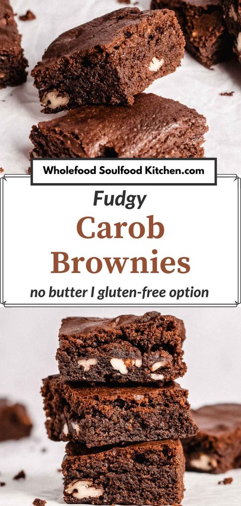 Vegan Carob Brownies, Carob Brownies Gluten Free, Carob Powder Recipes, Carob Chips Recipes, Carob Brownies, Aip Paleo Desserts, Carob Recipes, Carob Chocolate, Patty Food