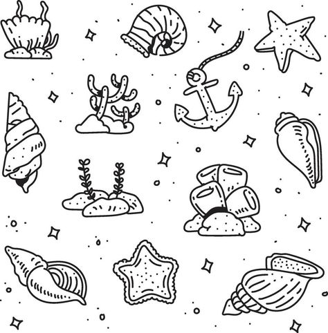 Coral doodle style. Coral drawing style Corals Drawings, Coral Drawing Simple, Beachy Doodles, Coral Doodle, Ocean Doodles, Coral Illustration, Drawing Y2k, Corner Drawing, Coral Drawing