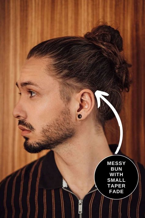 Men Long Hair Professional, Men’s Long Hair Shaved Sides, Men Long Hair Sidecut, Low Undercut Men Long Hair, Low Taper Fade Man Bun, Man Bun Undercut Curly, Man Ponytail Hairstyles, Man Bun Taper, Masculine Hairstyles For Long Hair