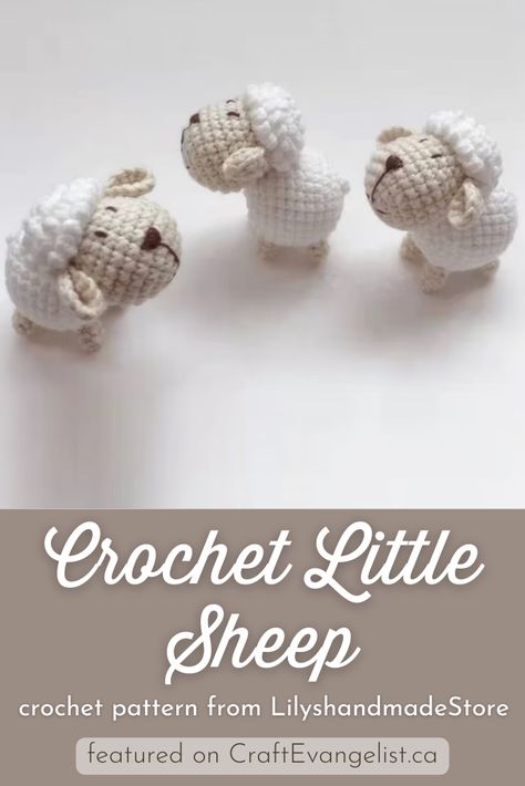 Crochet Sheep Mobile, Mini Crochet Sheep Pattern, How To Crochet A Sheep Free Pattern, Mini Sheep Amigurumi Free Pattern, Sheep Amigurumi Pattern, Crochet Lamb Amigurumi, Dolly Crochet Patterns Free, Crocheted Sheep Pattern Free, Yarn For Amigurumi