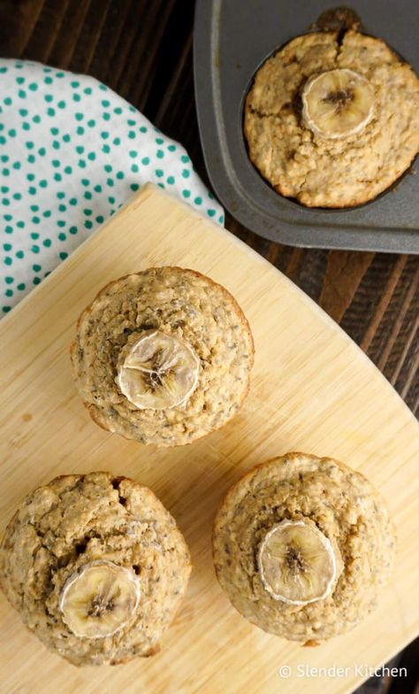 Banana Chia Muffins, Banana Quinoa Muffins, Banana Quinoa, Chia Seed Muffins, Chia Muffins, Quinoa Muffins, Muffin Flavors, Clean Eating Vegetarian, Slender Kitchen