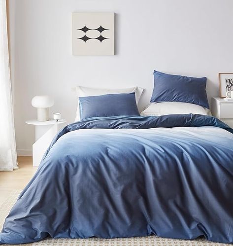 Amazon.com: SUSYBAO Navy Blue Duvet Cover King 100% Cotton Artistic Navy Duvet Cover 3 Pieces Set 1 Blue and White Gradient Patterned Duvet Cover with Zipper Ties 2 Pillowcases Luxury Soft Aesthetic Bedding : Home & Kitchen Dark Blue Duvet Cover, Modern Duvet Covers Blue, Navy Blue Bedding Sets, Navy Blue Duvet Cover Target, Navy Duvet Cover, Navy Bed Set, Navy Blue Duvet Cover, Navy Bed Covet, Navy Duvet