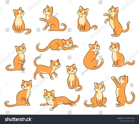 Cat Sitting Drawing, Cartoon Cat Sitting, Cat Sitting Down, Sitting Drawing, Cute Cartoon Cat, Cat Cartoon, Illustration Ideas, Cat Sitting, Cat Illustration