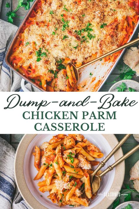 Chicken Marinara Pasta Bake, Easy To Prepare Meals, Easy No Prep Dinners, Dump And Bake Recipes Dinners, Dump And Bake Chicken Parmesan, Dump And Bake Recipes Healthy, Dump And Bake Dinners, Dump And Bake Casseroles, Dump And Bake Recipes