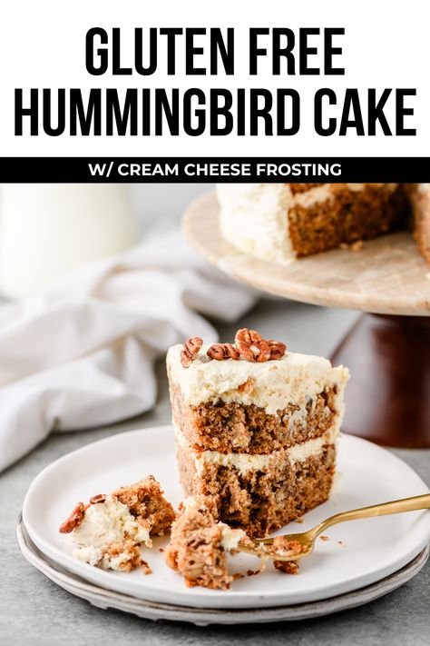 Gluten Free Hummingbird Cake, Gluten Free Treats Recipes, Hummingbird Cake Recipes, Gluten Free Dessert, Hummingbird Cake, Light Cakes, Gluten Free Flour Blend, Summer Picnics, Gluten Free Desserts Recipes