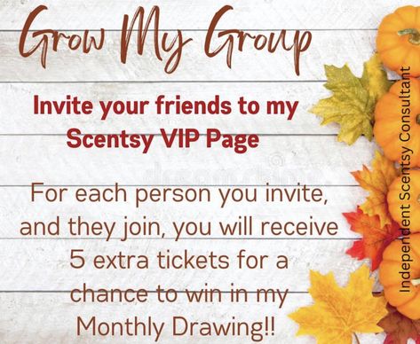 Scentsy Vip Group Ideas, Scentsy Vip Group, Scentsy Marketing, Scentsy Fall, Welcome New Members, Scentsy Party, Scentsy Business, Interactive Posts, Vip Group