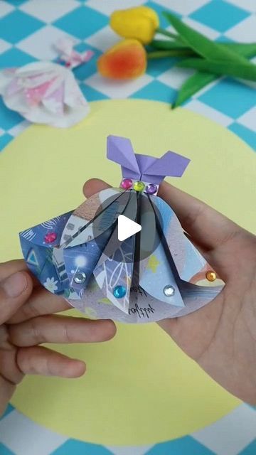 Origami Dress Tutorial, Origami Deco, Origami Clothes, Diy Gown, Origami Dress, Paper Craft Ideas, Paper Dress, Dress Tutorials, Origami Crafts Diy