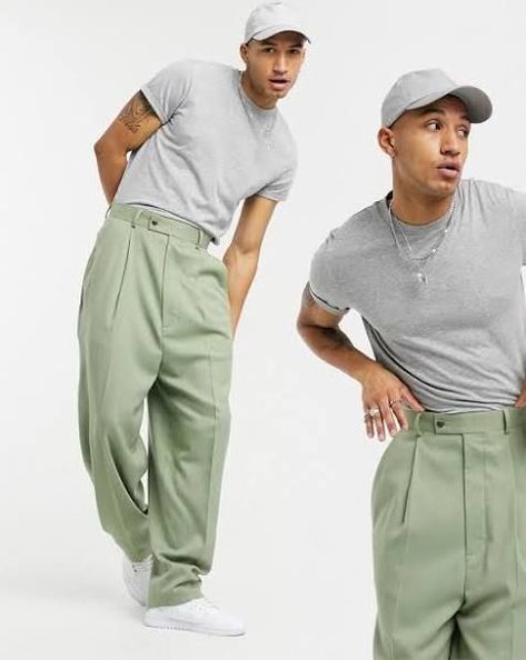 Mens High Waisted Trousers, Teal Pants, Genderless Fashion, Pants Outfit Men, Dapper Style, Men Trousers, Mens Style Guide, Mens Luxury Fashion, Mens Fashion Casual Outfits